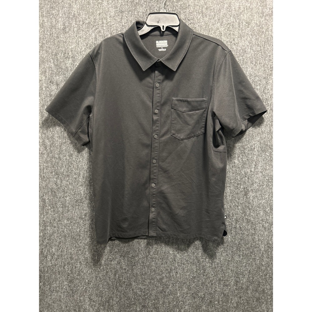 Alaskan Hardgear Duluth Trading Co Shirt Mens Large Black Snap Front Work